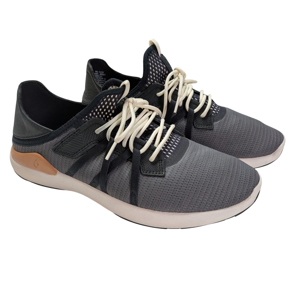 OluKai Mio Li Men's 10 Charcoal Dark Shadow Drop-In Heel Shoes 10440-RK87